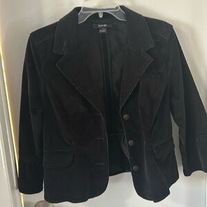 Women jacket corduroy black with 3/4 sleeve